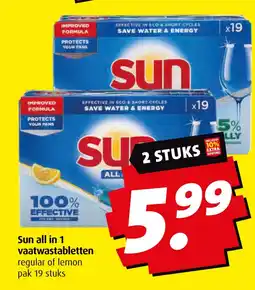 Boni Sun all in 1 vaatwastabletten aanbieding