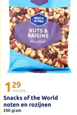 Action Snacks of the World noten en rozijnen aanbieding