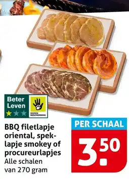 Hoogvliet BBQ filetlapje oriental, spek lapje smokey of procureurlapjes aanbieding