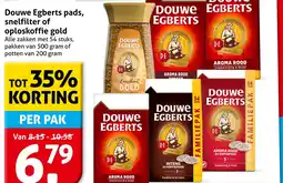Hoogvliet Douwe Egberts pads, snelfilter of oploskoffie gold aanbieding