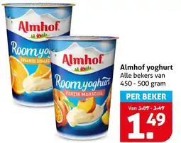 Hoogvliet Almhof yoghurt aanbieding
