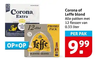 Hoogvliet Corona of Leffe blond aanbieding