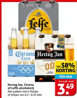 Hoogvliet Hertog Jan, Corona of Leffe alcoholvrij aanbieding