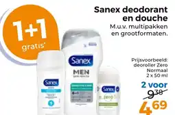 Trekpleister Sanex deodorant en douche aanbieding