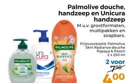 Trekpleister Palmolive douche, handzeep en Unicura handzeep aanbieding