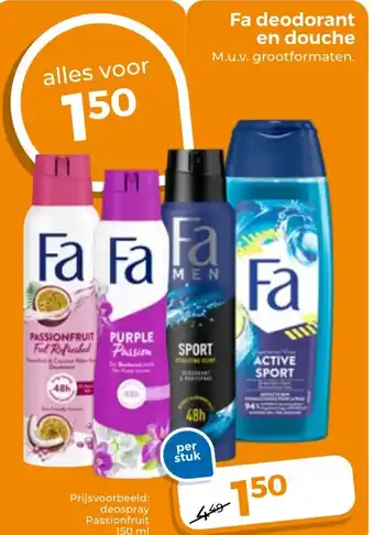 Trekpleister Fa deodorant en douche aanbieding