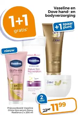 Trekpleister Vaseline en Dove hand en bodyverzorging aanbieding