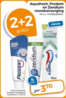 Trekpleister Aquafresh, Prodent en Zendium mondverzorging aanbieding