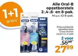 Trekpleister Alle Oral-B opzetborstels 2,4,6-en 8-pak. aanbieding