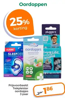 Trekpleister Trekpleister oordopjes aanbieding
