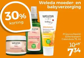 Trekpleister Weleda moeder en babyverzorging aanbieding