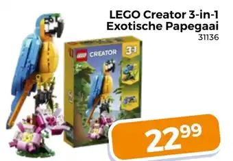 Trekpleister LEGO Creator 3 in 1 Exotische Papegaai aanbieding