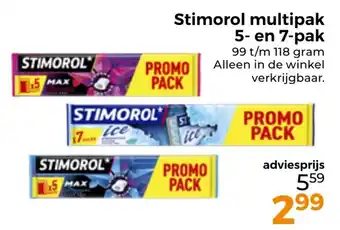 Trekpleister Stimorol multipak 5 en 7 pak aanbieding