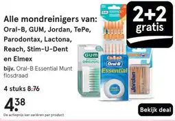 Etos Alle mondreinigers van: Oral-B, GUM, Jordan, TePe, Parodontax, Lactona, Reach, Stim-U-Dent en Elmex aanbieding