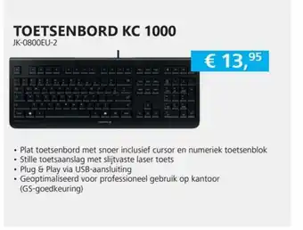 Informatique Cherry toetsenbord kc 1000 JK-0800EU-2 aanbieding