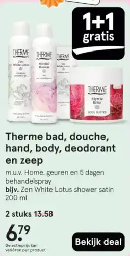 Etos Therme bad, douche, hand, body, deodorant en zeep aanbieding