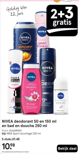 Etos NIVEA deodorant bad en douche aanbieding