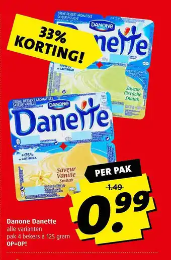 Boni Danone Danette 33% Korting 125gram aanbieding