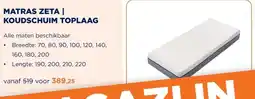 TotaalBED Matras Zeta | Koudschuim toplaag | 70x200 aanbieding