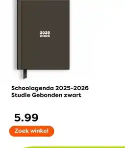 The Read Shop Schoolagenda 2025-2026 Studie Gebonden zwart aanbieding