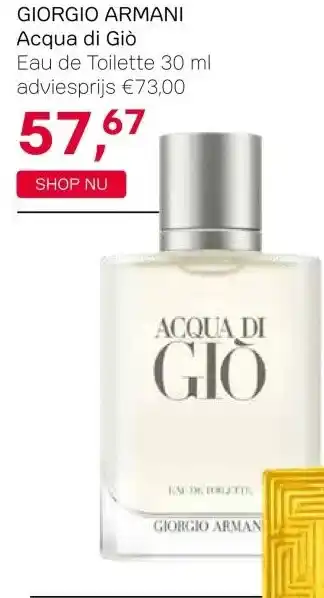 Pour Vous GIORGIO ARMANI Acqua di Giò Eau de Toilette 30 ml adviesprijs €73,00 aanbieding
