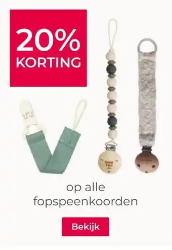 Prenatal 20% KORTING op alle fopspeenkoorden aanbieding