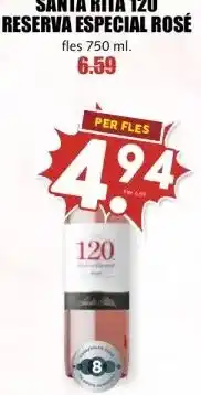 MCD Supermarkt SANTA RITA 120 RESERVA ESPECIAL ROSÉ aanbieding