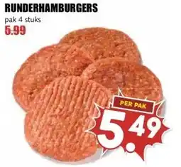 MCD Supermarkt RUNDERHAMBURGERS aanbieding