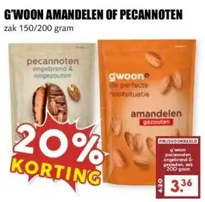 MCD Supermarkt GWOON AMANDELEN OF PECANNOTEN aanbieding