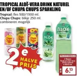MCD Supermarkt TROPICAL ALOË-VERA DRINK NATUREL EN/OF CHUPA CHUPS SPARKLING aanbieding