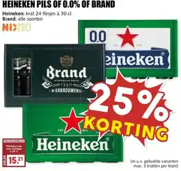 MCD Supermarkt HEINEKEN PILS OF 0.0% OF BRAND aanbieding