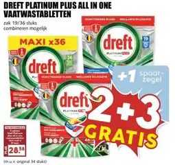 MCD Supermarkt DREFT PLATINUM PLUS ALL IN ONE VAATWASTABLETTEN aanbieding