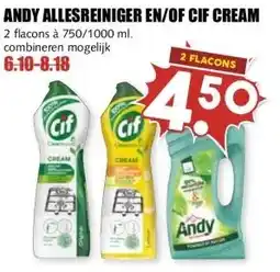 MCD Supermarkt ANDY ALLESREINIGER EN/OF CIF CREAM aanbieding
