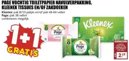 MCD Supermarkt PAGE VOCHTIG TOILETPAPIER NAVULVERPAKKING, KLEENEX TISSUES EN/OF ZAKDOEKEN aanbieding