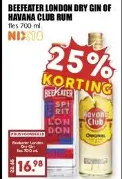MCD Supermarkt BEEFEATER LONDON DRY GIN OF HAVANA CLUB RUM aanbieding
