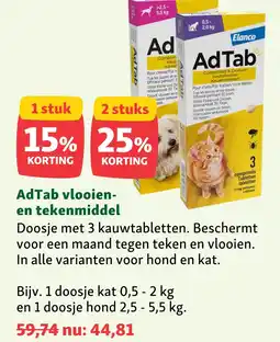 Maxi Zoo AdTab vlooien- en tekenmiddel aanbieding