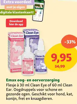 Maxi Zoo Emax oog- en oorverzorging aanbieding