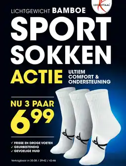 Lucovitaal LICHTGEWICHT BAMBOE SPORT SOKKEN aanbieding