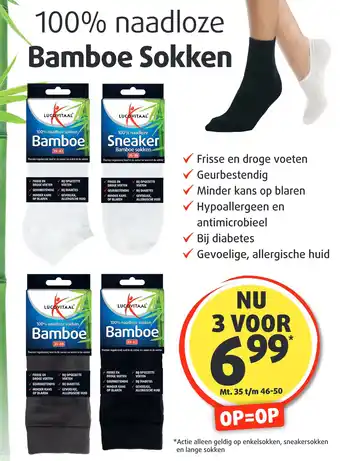Lucovitaal 100% naadloze Bamboe Sokken aanbieding