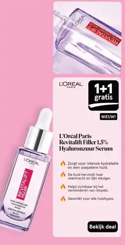 Etos L'Oréal Paris Revitalift Filler 1,5% Hyaluronzuur Serum aanbieding
