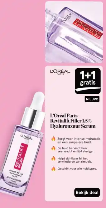 Etos L'Oréal Paris Revitalift Filler 1,5% Hyaluronzuur Serum aanbieding