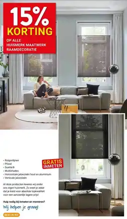 Kluswijs OP ALLE HUISMERK MAATWERK RAAMDECORATIE. aanbieding