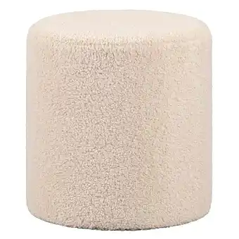 Leen Bakker Hocker Wenen - Teddy zand - 40xØ37 cm aanbieding