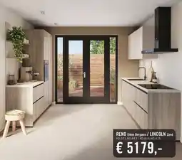 Keukendepot RENO Eiken Bergamo / LINCOLN Zand aanbieding
