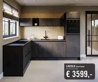 Keukendepot LINCOLN Zwart beton aanbieding