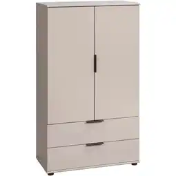 Leen Bakker Kast Lucca 2-deurs - kiezelkleur - 140x81x40 cm aanbieding