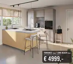 Keukendepot TORRANCE Taupe/LONG BEACH Eiken aanbieding