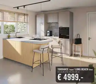 Keukendepot TORRANCE Taupe/LONG BEACH Eiken aanbieding