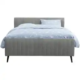 Leen Bakker Bed Lieke - grijs/groen - 140x200 cm aanbieding