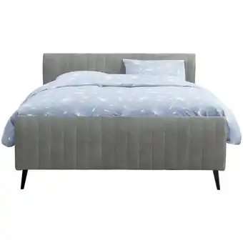 Leen Bakker Bed Lieke - grijs/groen - 140x200 cm aanbieding
